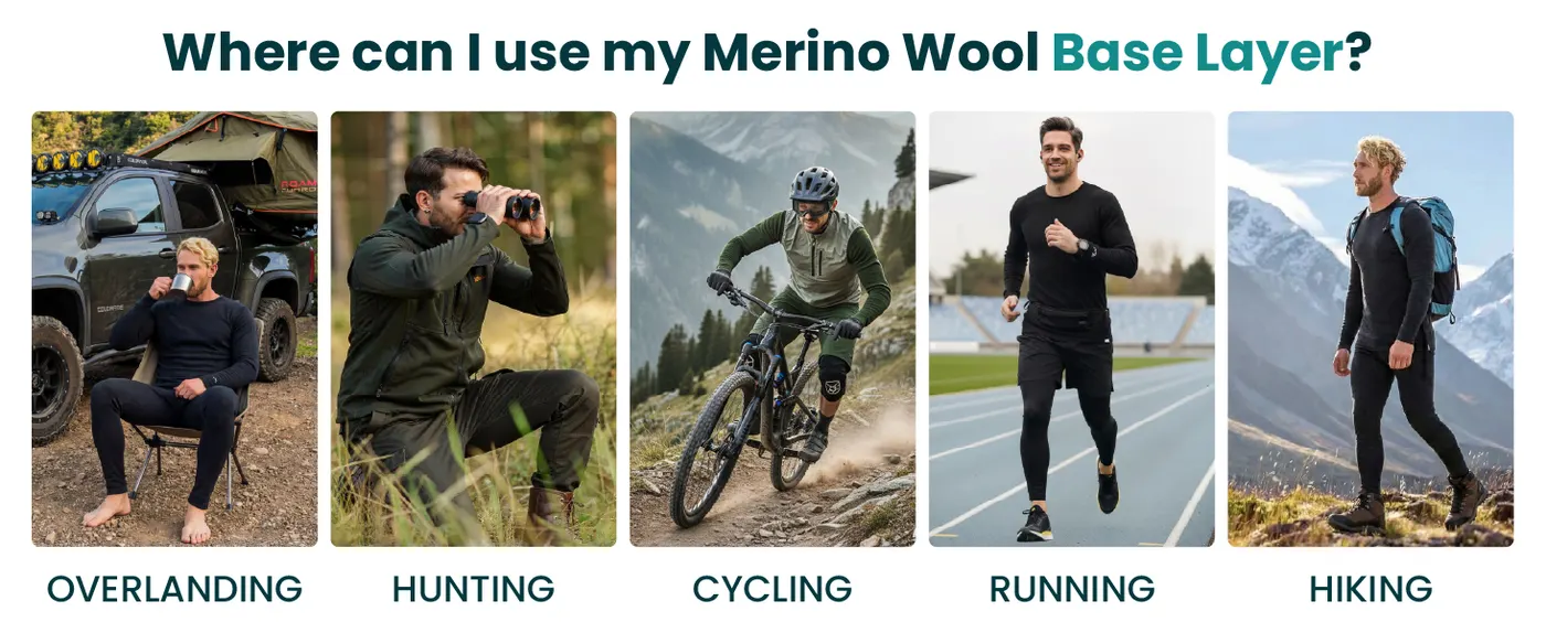 100% Merino Wool Base Layer Men Set - Thermal Underwear for Men Long Johns | Lite, Midweight, Heavyweight Options, Naturally Odor-Resistant, Breathable Cold Weather Top Bottom, Ideal for Hiking, Skiing, photograph 9 of 16